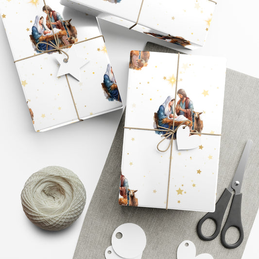 Nativity Gift Wrapping Paper - Fair Skin