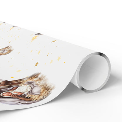 Nativity Gift Wrapping Paper - Dark Skin