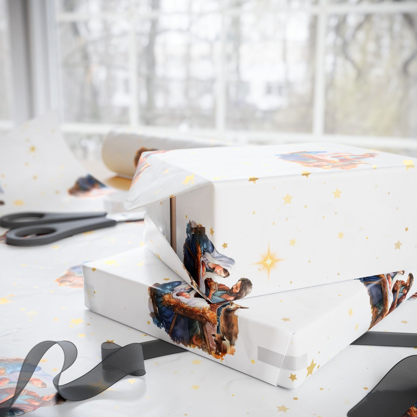 Nativity Gift Wrapping Paper - Fair Skin